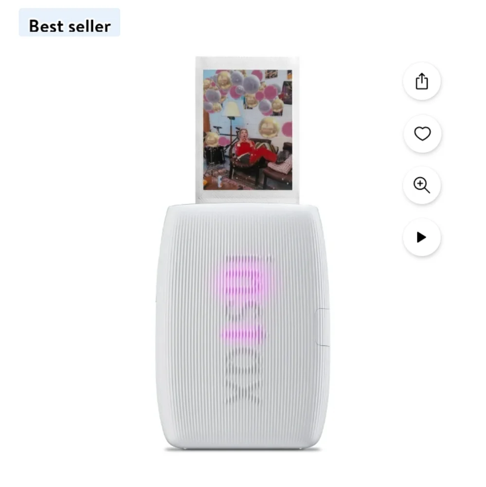 1 Fujifilm Pink PAL Camera & 1 White Instax Printer 3 Bundle